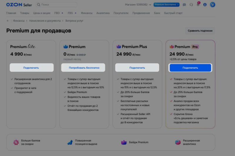 премиум плюс озон селлер